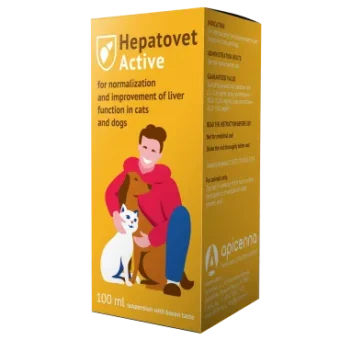 Hepatovet Active – suspension for normalizing and improving liver function in dogs and cats, 100 mL